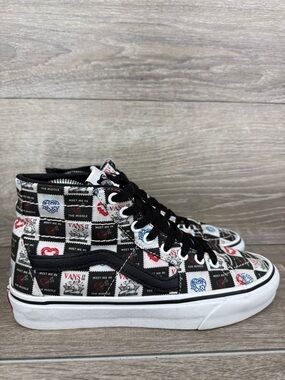 Vans Sk-8 Hi Tapered “Love Letters” Women’s Sz 8 Lace Up Black White Red Sneaker
